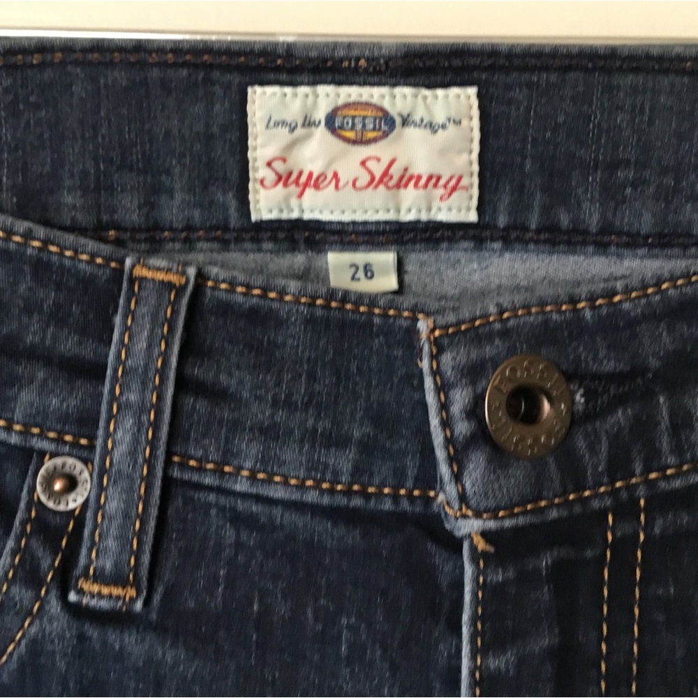 Fossil Super Skinny New Blue Women’s Jeans - Size 26 - Picture 6 of 10